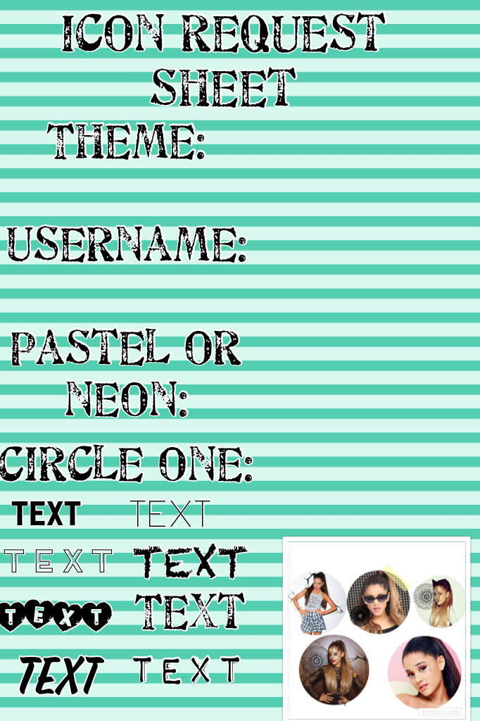 Icon request sheet