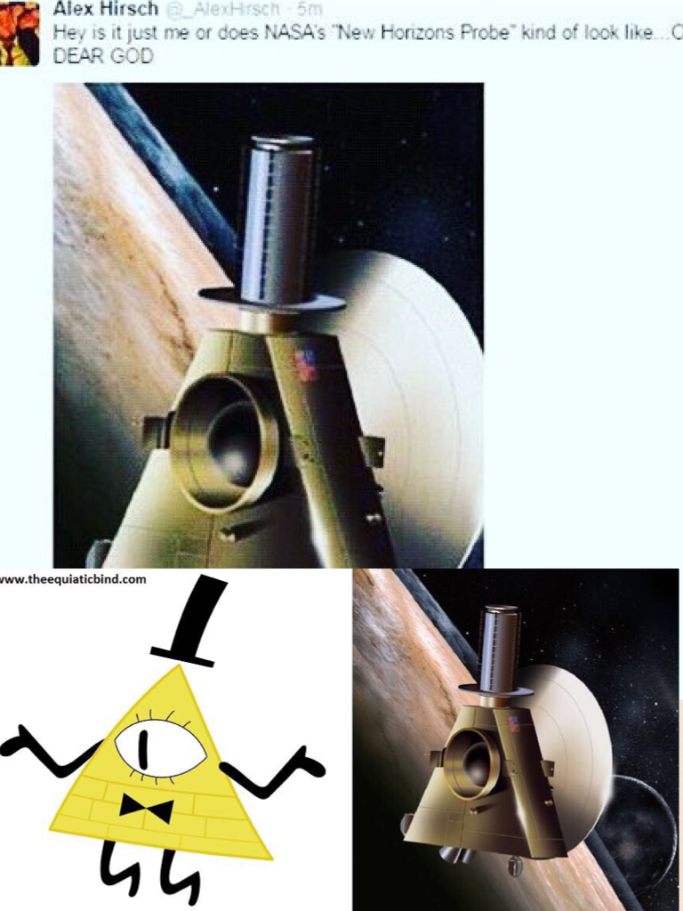 NASA'S NEW HORIZONS PROBE IS BILL CIPHER'S ATTEMPT TO GET IN SPACE!!!!! RISE AGAINST THE DEMONS AND THE POSSESSED!!!!!!!! 