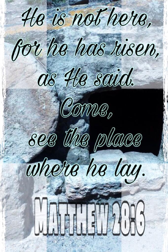 TAP!!!
HAPPY EASTER!!
Just remember that it’s not about the eggs or the Easter bunny but about how Jesus Christ our Lord and Savior gave his life so we could live with Him forever more! He conquered death!
