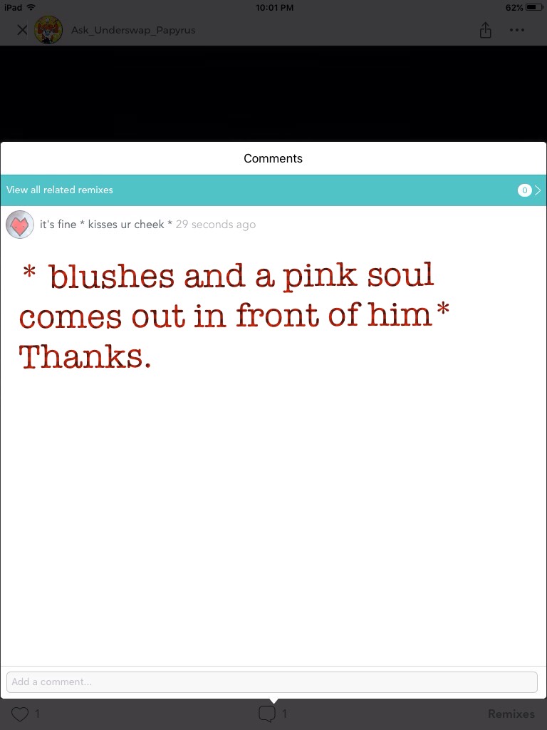 * blushes and a pink soul comes out in front of him* Thanks.