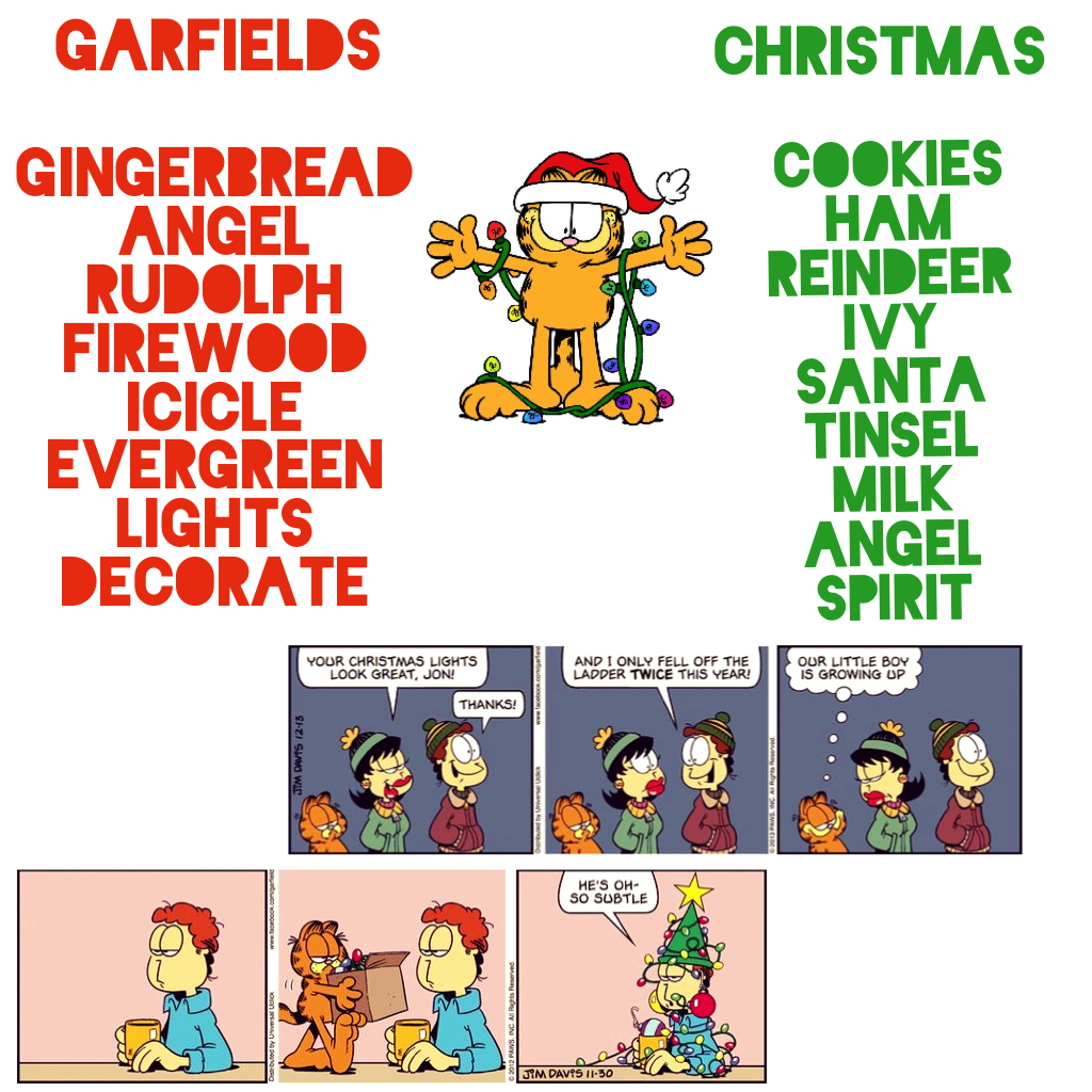 Merry Christmas Garfield and all of those Pic Collagers out there. 🎅🏽