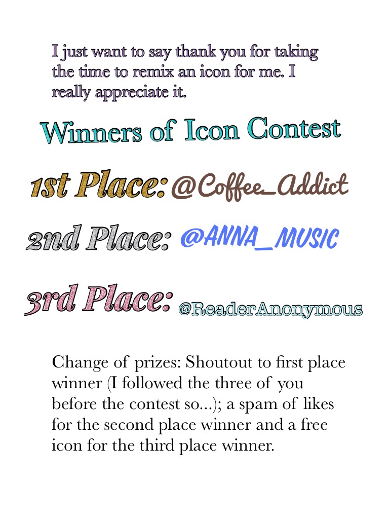 Thanks again everyone for participating in the icon contest