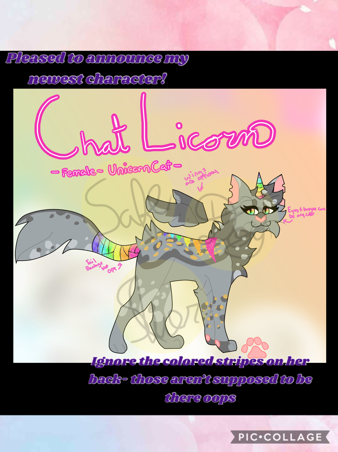 🦄NOT A REPOST!🐱
Heheheheheh new character!!!!!! This is Chat Licorne, and she’s a BIG comfort of mine already 👉👈
