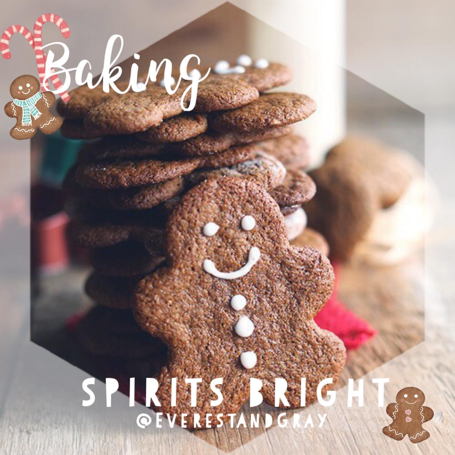 🌲♥️Baking Spirits Bright! What are your favorite Christmas cookies?? I love baking gingerbread + PB Blossoms! 😊
📷: #HollyJollyChristmas stickers  
@piccollage @prisillay 