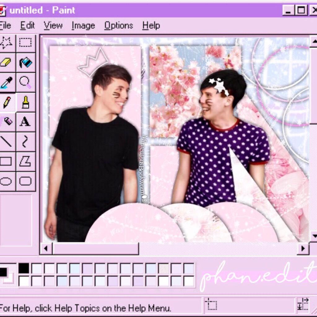 Phan [Dan and Phil] edit (Ahh mah ship! Also, the hair curling vid was absolutely AMAZING! Tbh, Phil suits the curls...)