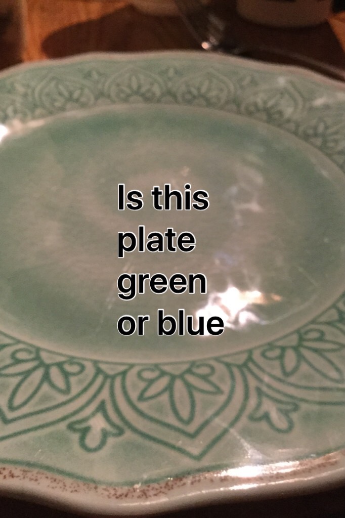 Is this plate green or blue
