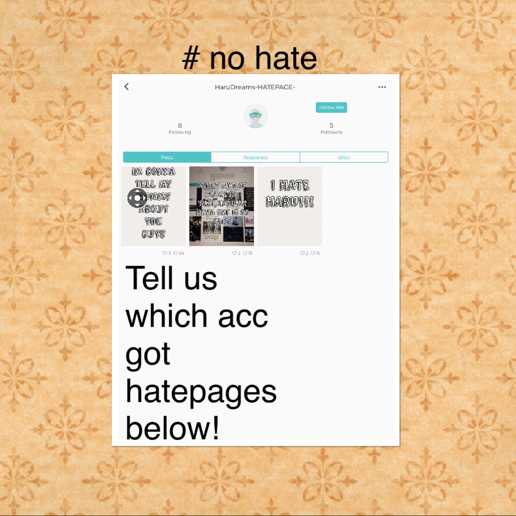 Tell us which acc got hatepages below!
