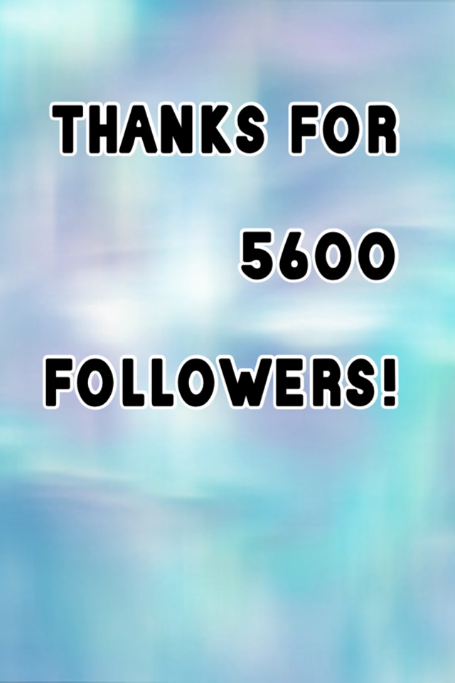 thanks for 5600 followers!