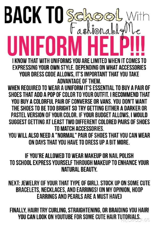 Back to school tip! Uniforms
