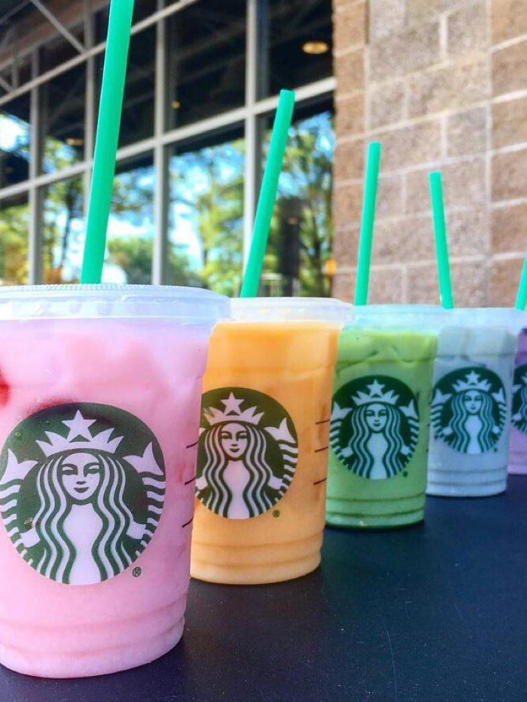 Cool rainbow Starbucks drink 