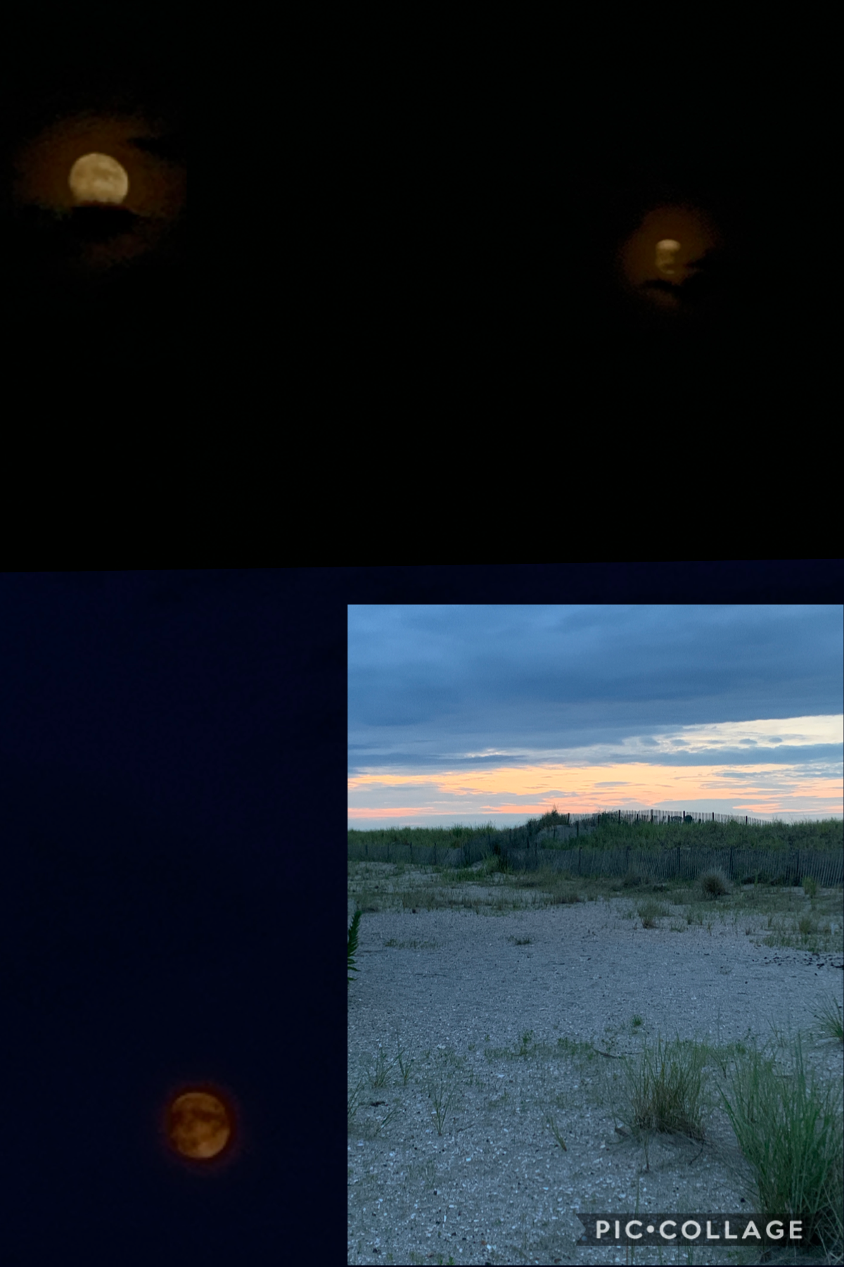 took these pics of the moon and the sunset last night