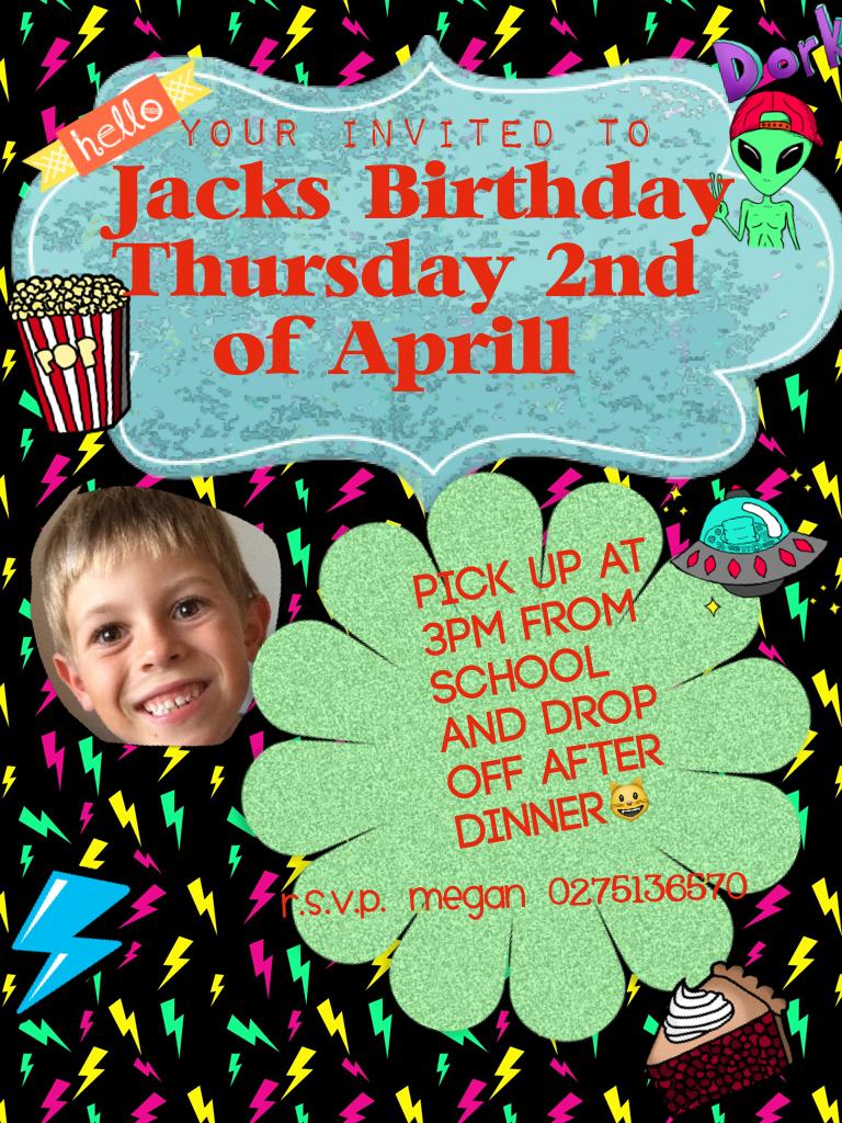  Jacks Birthday
 Thursday 2nd 
    of Aprill