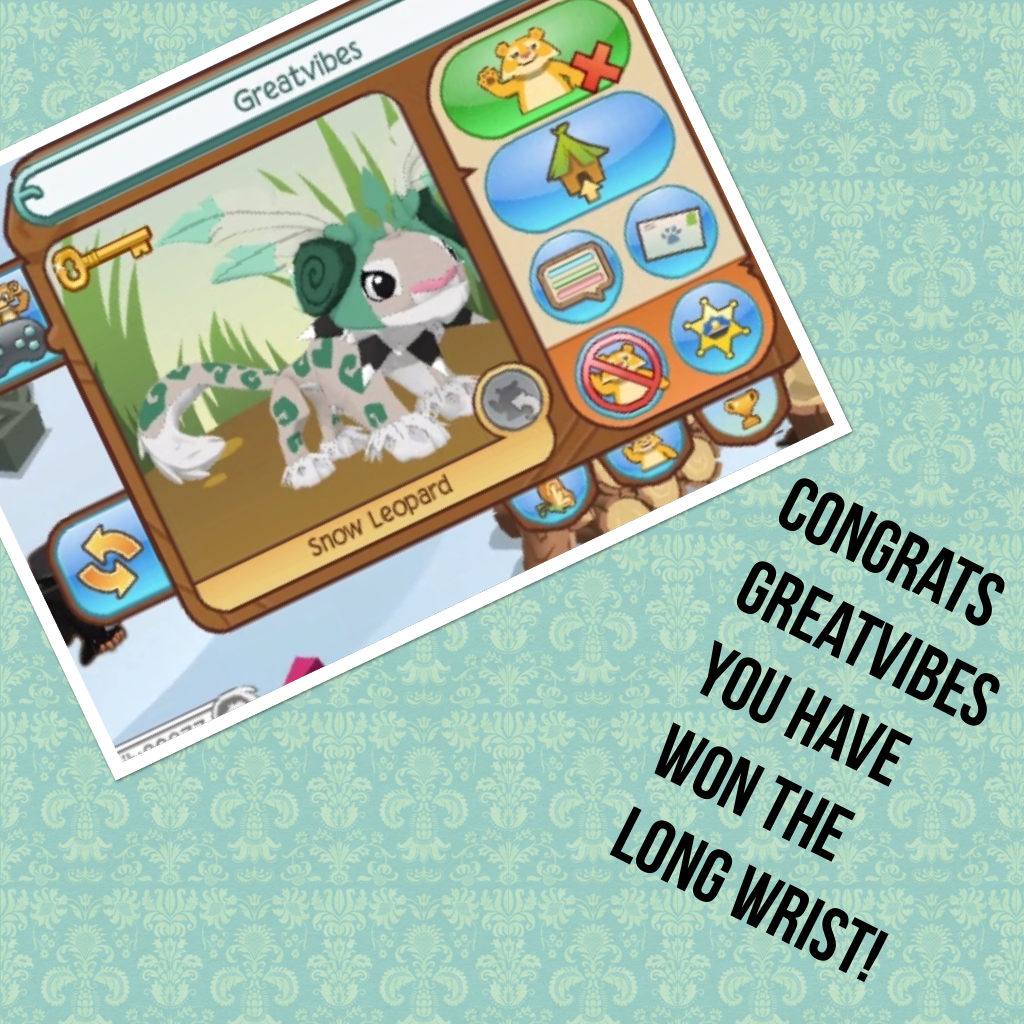 Congrats greatvibes you have won the long wrist!