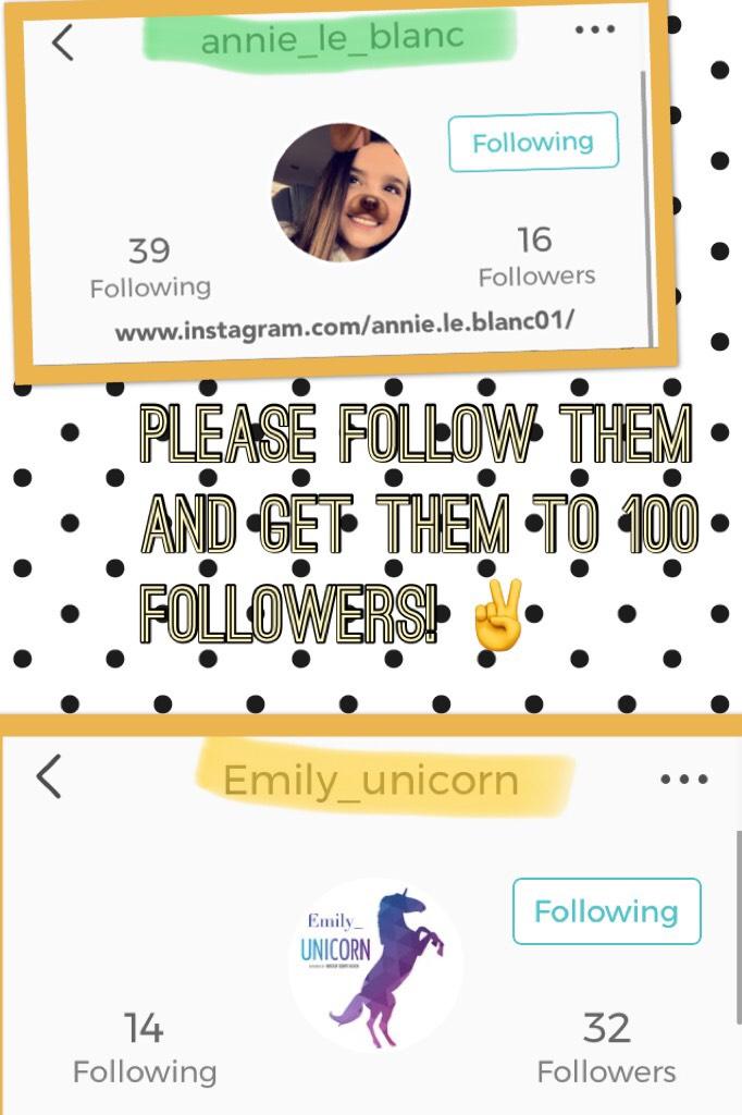 Please follow them and get them to 100 followers! ✌️