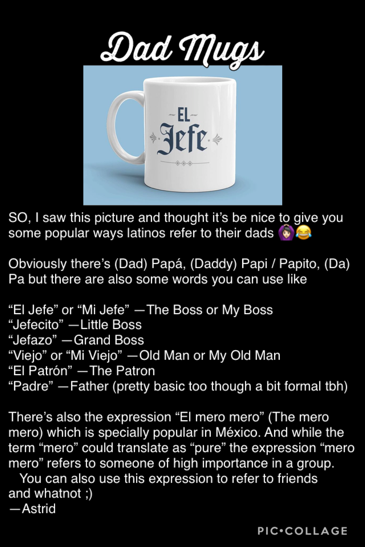 omg latino memes LOVE to use “mi jefe” 😂✨ hope you learned something new here and that your day has been going great 😂☺️💖 (also latinos pls help me if i missed an important one 😂💗)