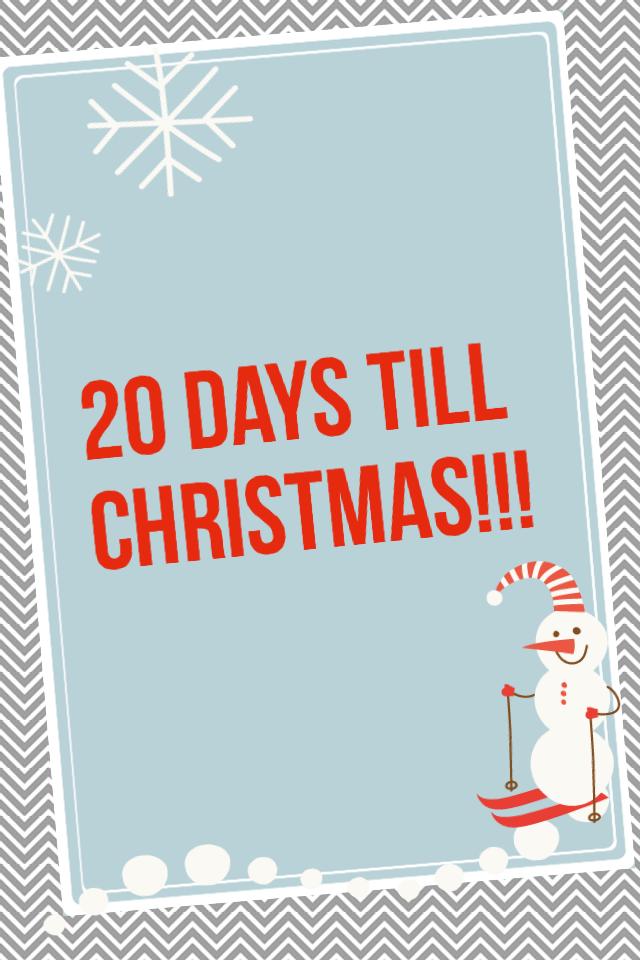 20 days till CHRISTMAS!!!
Comment down what you want for CHRISTMAS!!!
My 50th follower will get likes and get followed by me!!