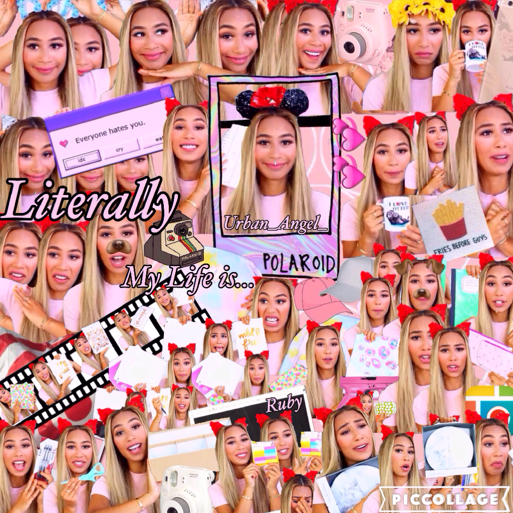 I'm so proud of this😊💞 I really hope you like it so Rate 1-10👍🏼🙏🏼 Also comment and tell me if I should do more of this style. Giveaway results are out in 2days!🎉💓 Btw this collage says Ruby on it because that's by name😂 Bye my angels😘😘