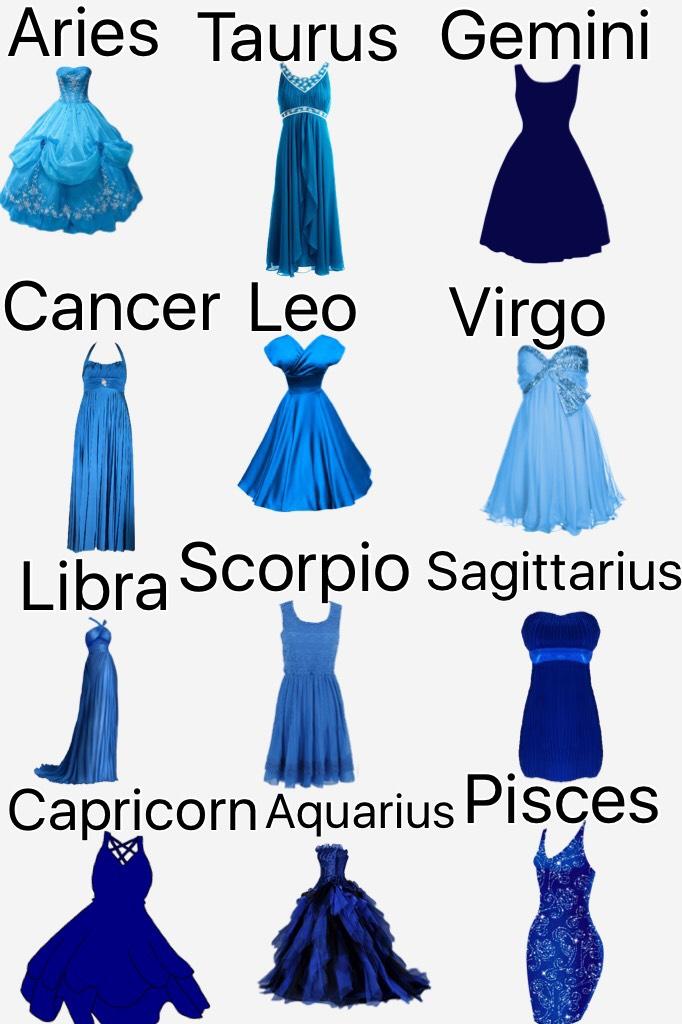 Zodiac blue dresses
