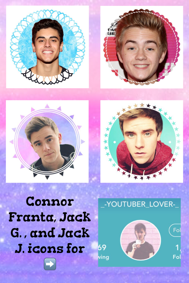 Connor Franta, Jack G. , and Jack J. icons 