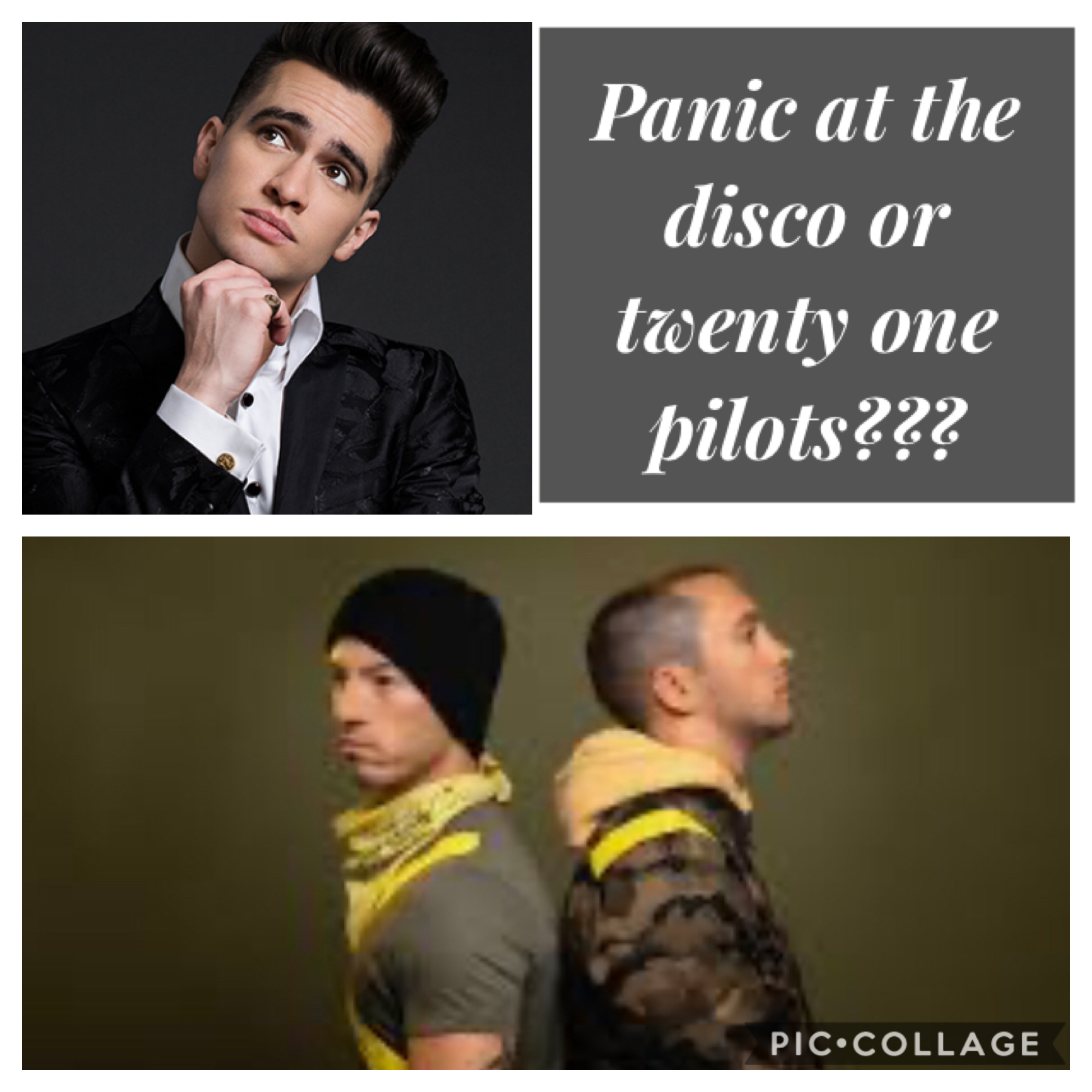 This is a would you rather for the singer soloist panic at the disco and the band twenty one pilots comment down below which one