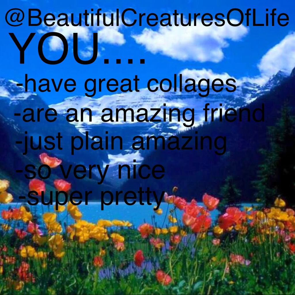 @BeautifulCreaturesOfLife you are an incredibly amazing person and please never ever forget that! Thank you so much @Lucky_Monkey for helping create this collage!! It means a lot!