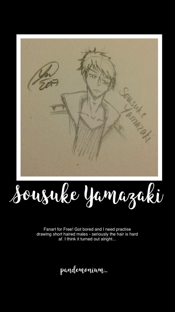 Fan art | #ryomak | click

Sousuke Yamasaki, Free! 
Open to are requests, human characters only please. If you want an oc please describe their appearance - no colour (coz lazy af)