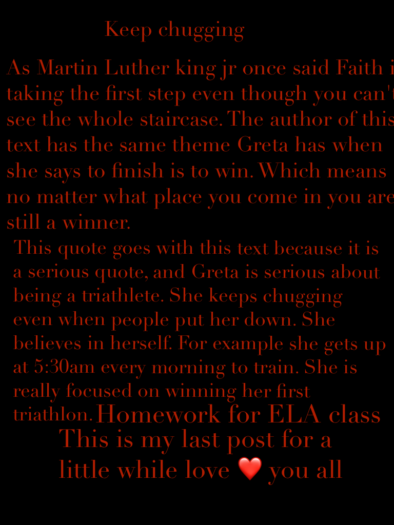 Homework for ELA class