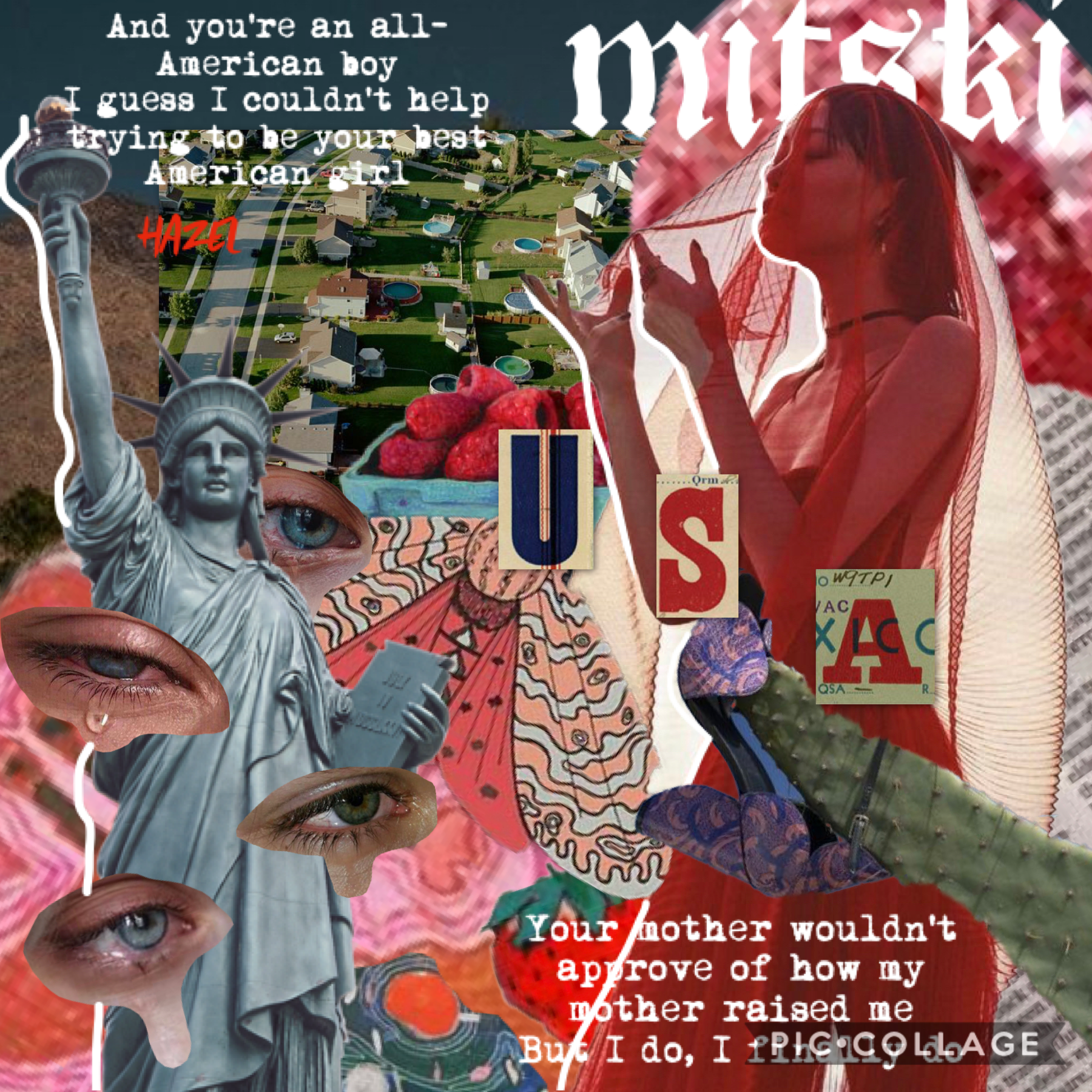 YOUR BEST AMERICAN GIRL - MITSKI ❣️ I think I have too much time on my hands agaha. Making collages is kind of addicting though. I hope whoever is seeing this is having a nice day :) 