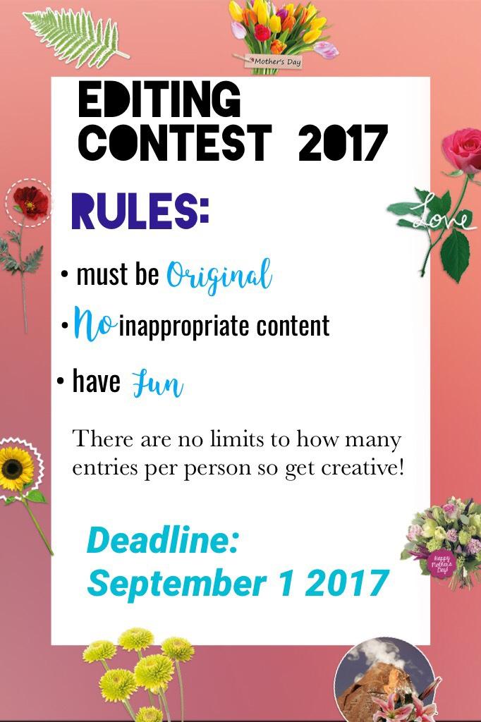 Remember to follow these rules so your masterpiece doesn't get disqualified! And don't forget to check out my edits :) ❤ good luck to all. Winner will be announced asap! 