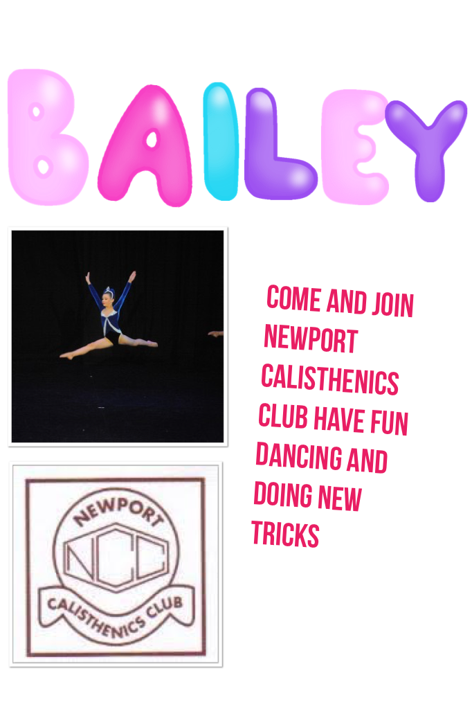 Come and join Newport Calisthenics club have fun dancing and doing new tricks 