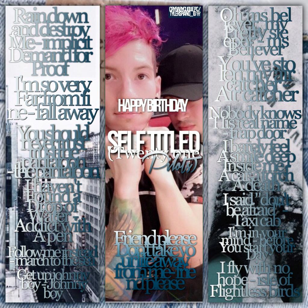 Happy(late) birthday self titled! (Click)
This is inspired by tylersmocha! [go follow her she's amazing!!!] I said hbd to the album on ig but I forgot to do it on here😂😂oops lol🙃