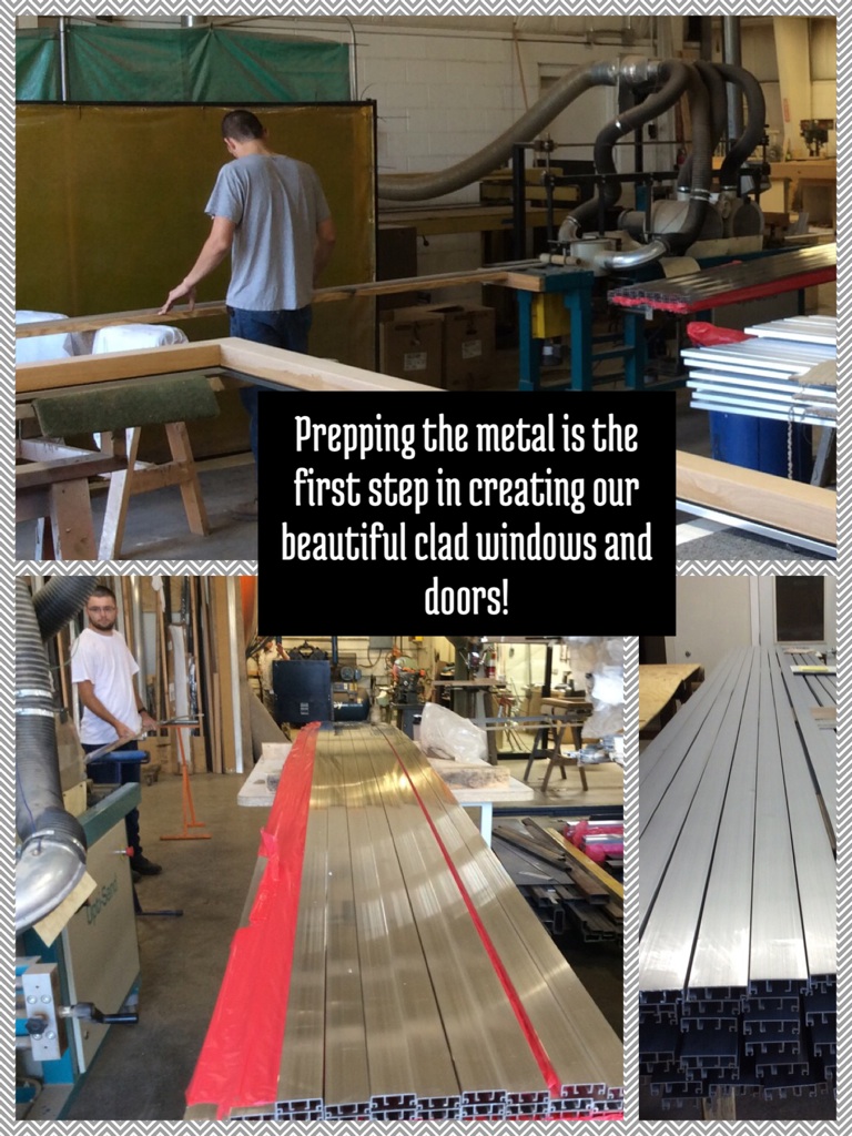 Prepping the metal is the first step in creating our beautiful clad windows and doors! 