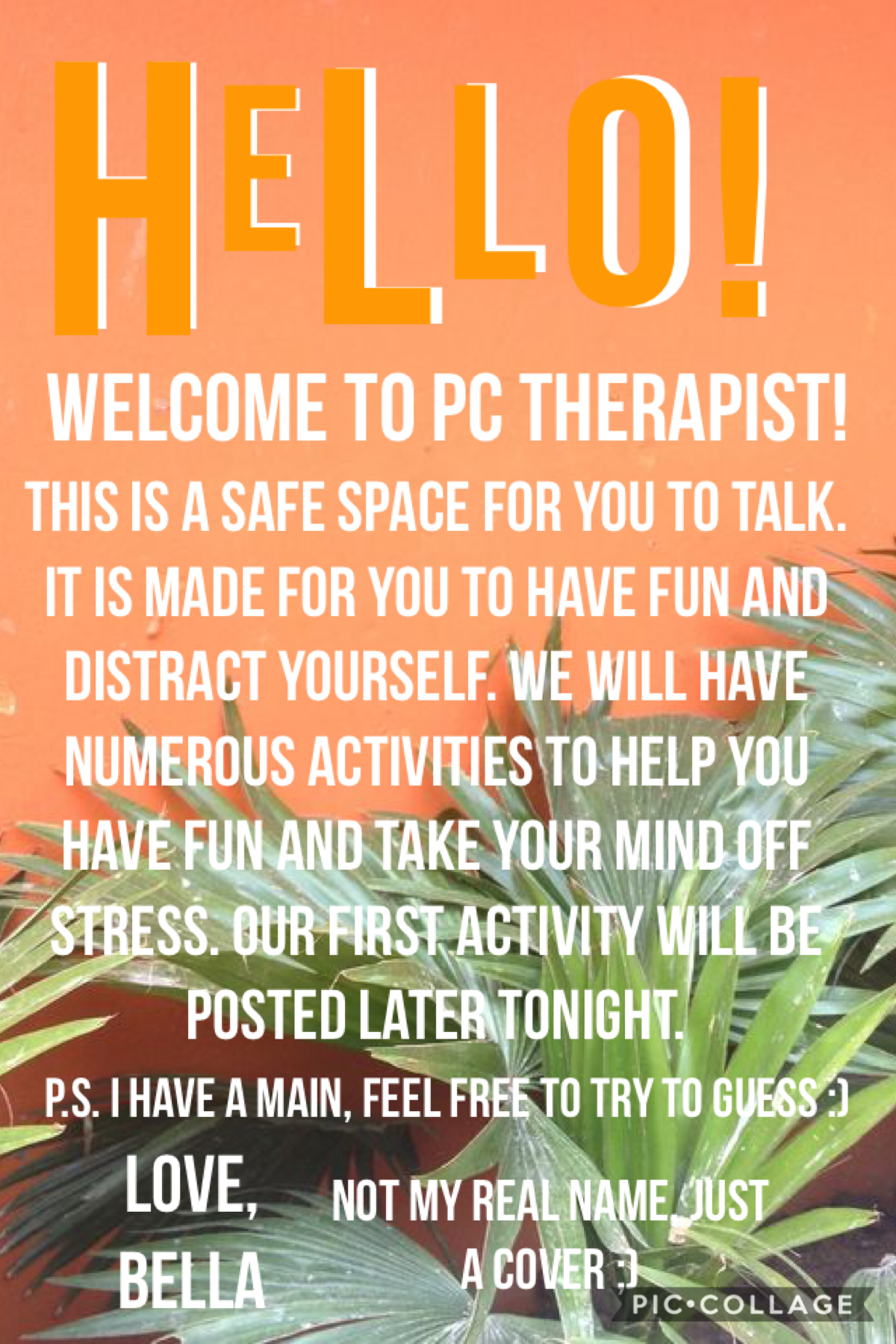 Welcome to PC Therapist! What activities are you interested in seeing? 
