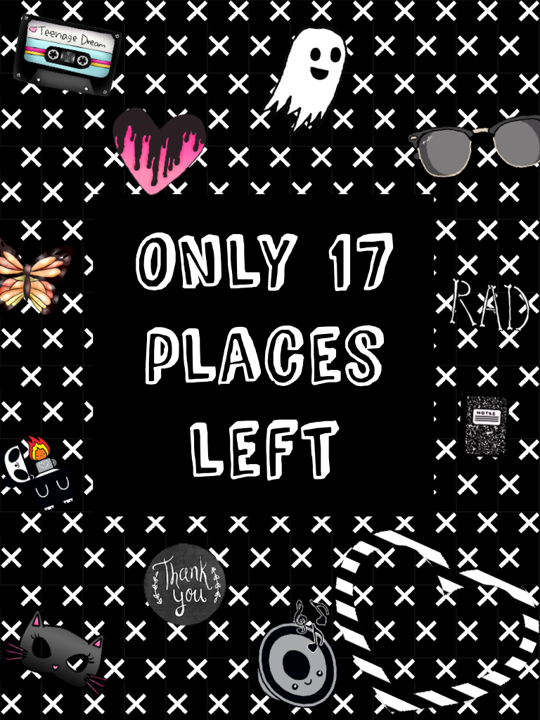Only 17 places left