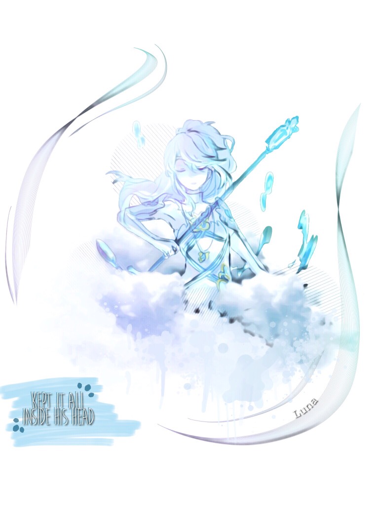 Notice Meh
I am proud of this.
This looks like a water droplet sort of because 
Mikleo is the water Seraph.
Mikleo is precious baby, please love and cherish him.