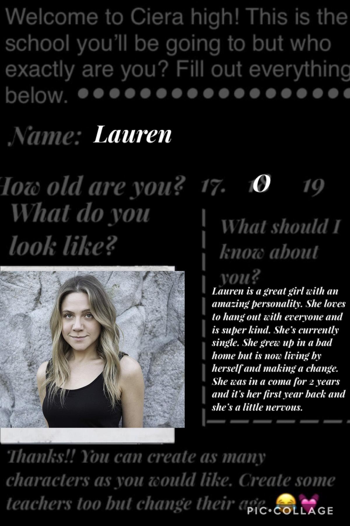 Lauren is one of my characters.