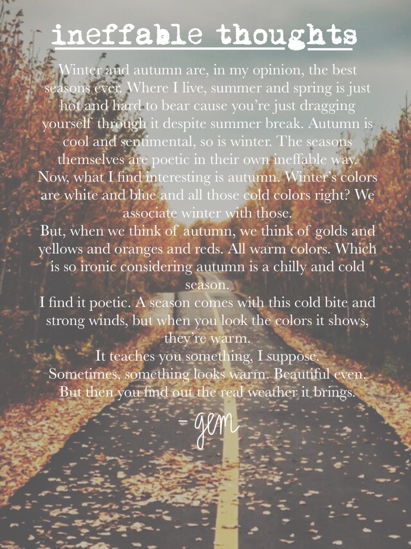 “🍂tap🍂”
Another ineffable thoughts for u all. It’s just a thought that came to me in the middle of the morning so I thought I’d put it down in words. sending fall vibes and love~❤️
