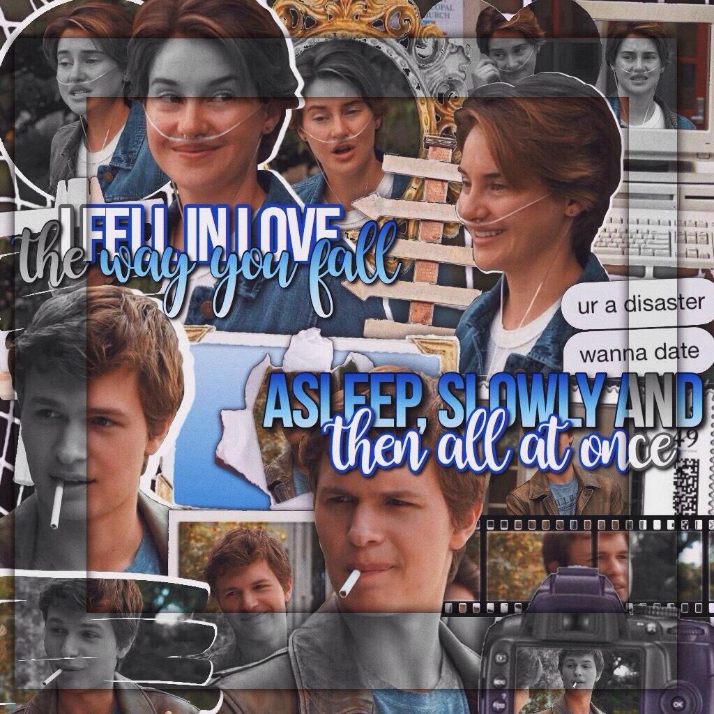 [the fault in our stars ☁️]
apparently tfios had its 4 year anniversary a couple of days ago so I thought I'd make an edit dedicated to it ❤️ also I'm doing to many edits this style it may as well be a theme 😂😂
q// fave john green book?
a// probably tfios
