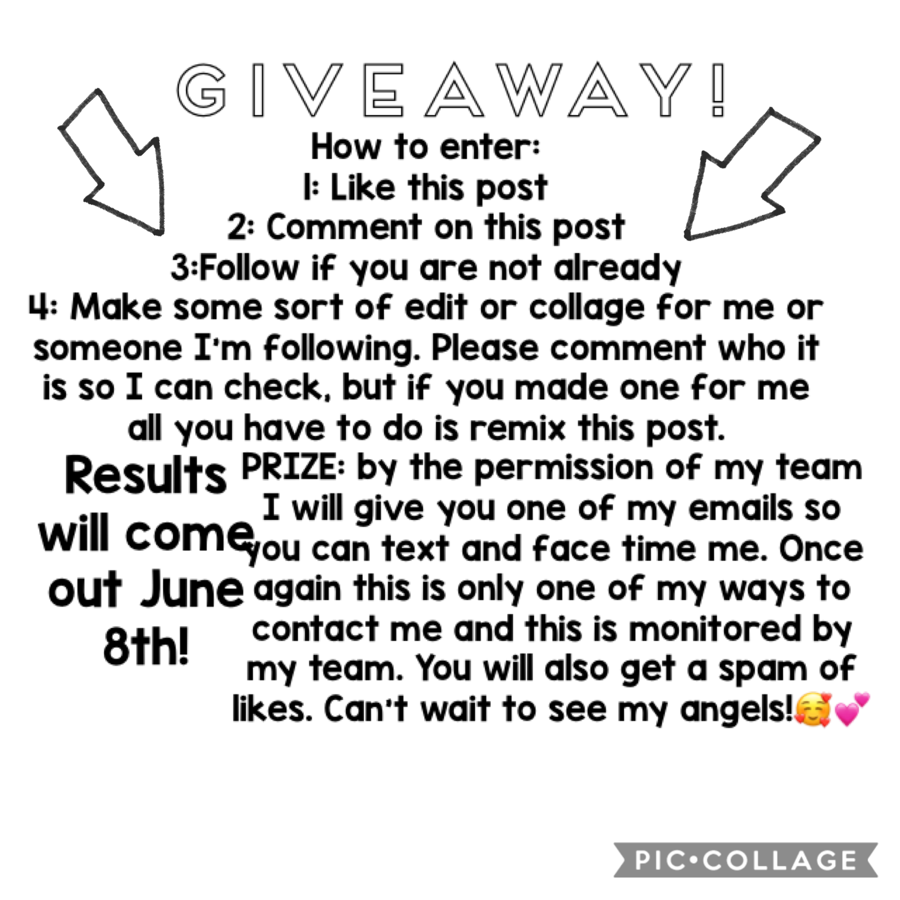 Please read everything if you would like to enter. Can’t wait to see you angels enter💗