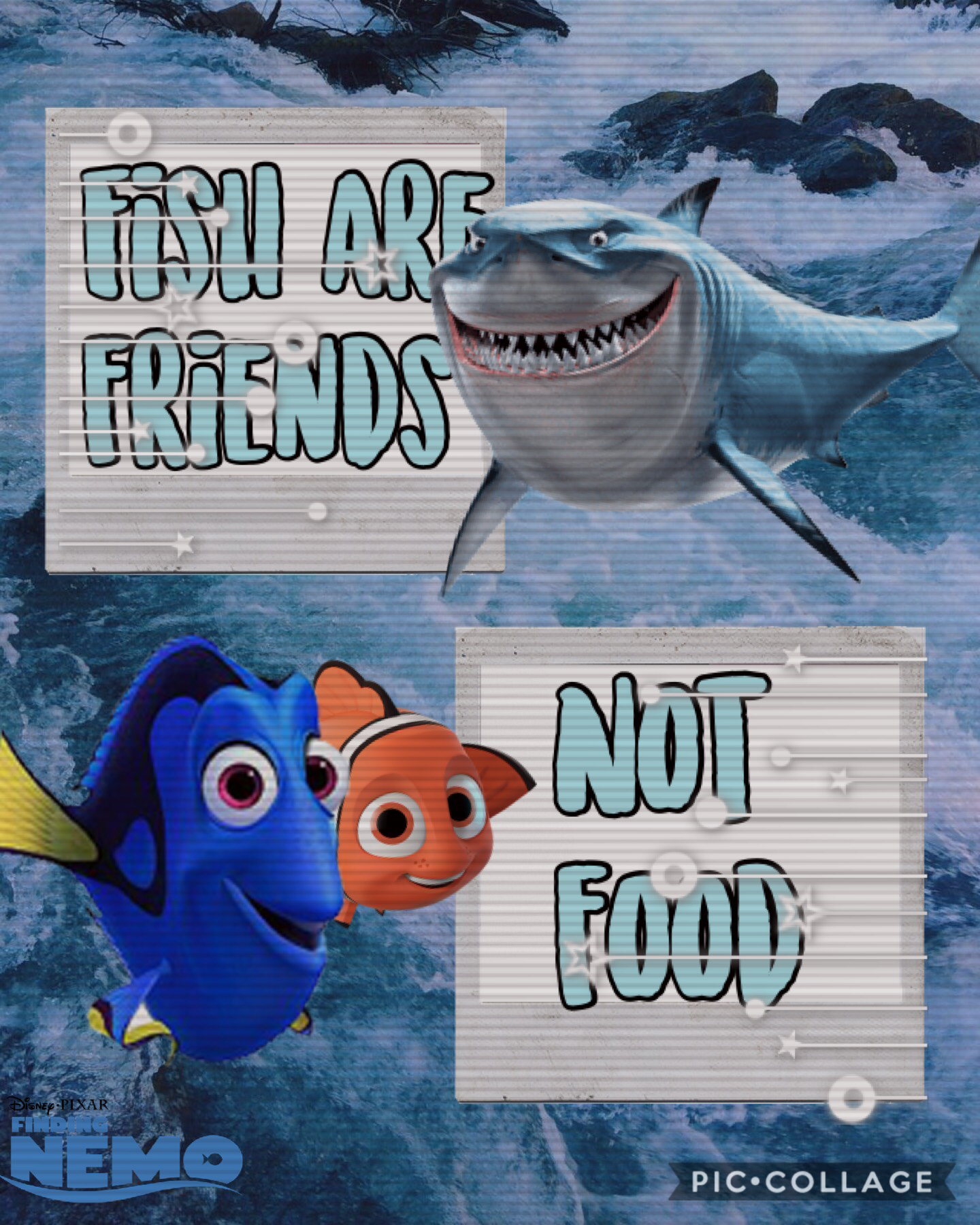 Pixar Post: Finding Nemo!! 🐠🐟🦈 Fish are friends not food! 💙