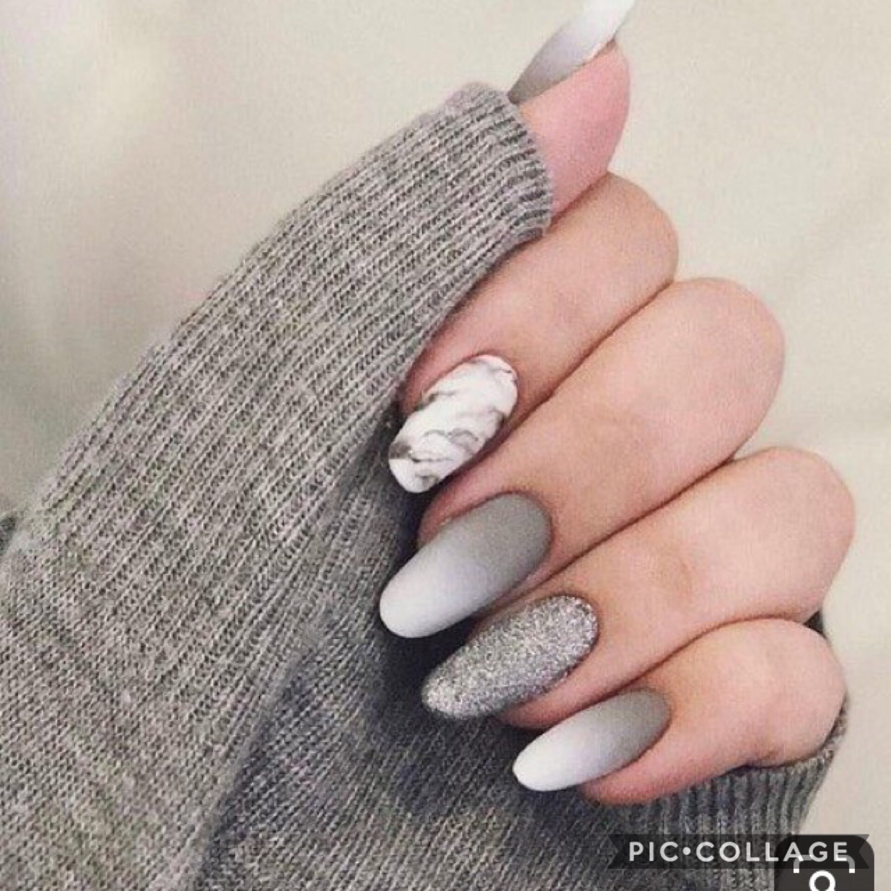 Gray and White nails
5-26-19