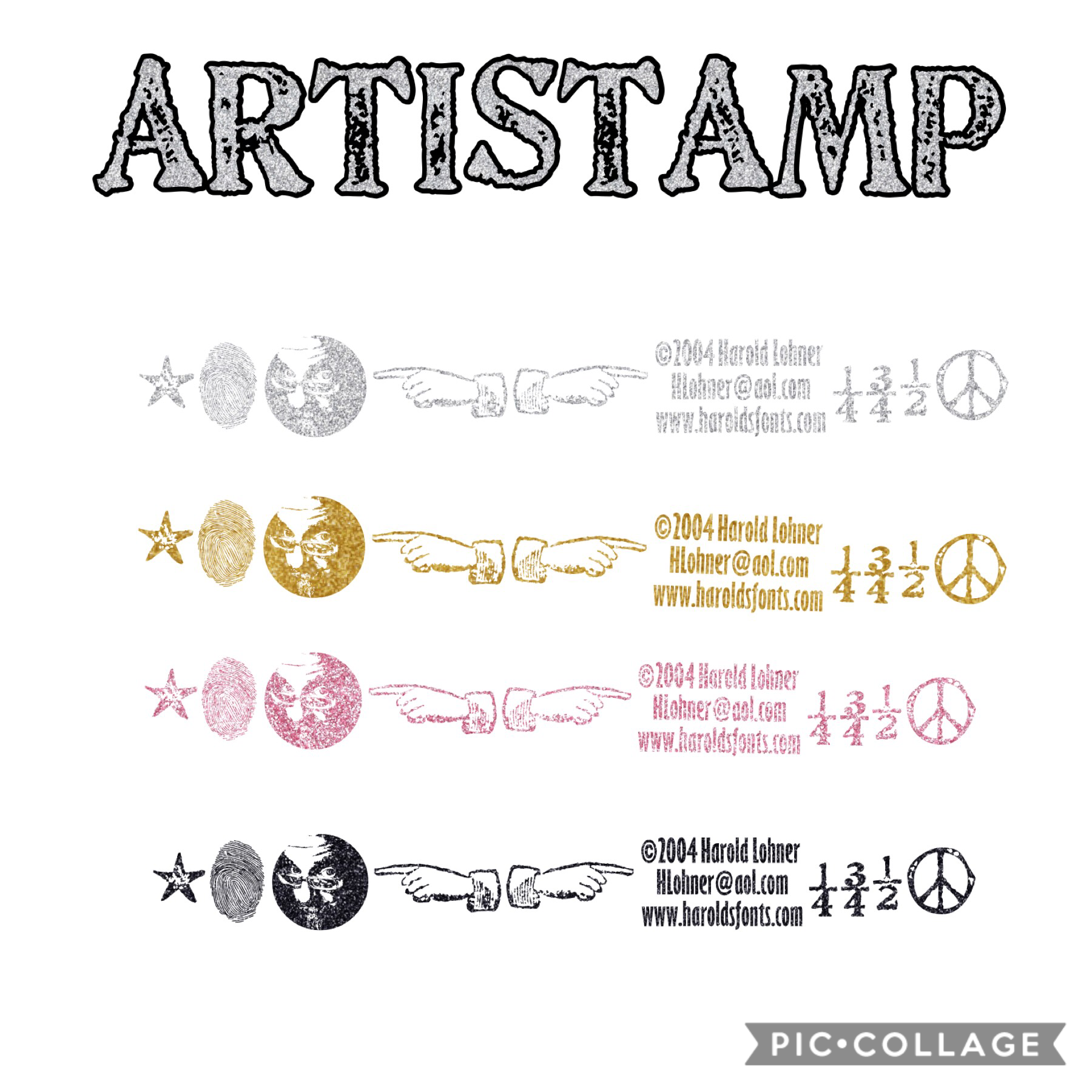 Font ARTISTAMP (Tap to know what the symbols are)

* ~ ^ < > _ { }| \