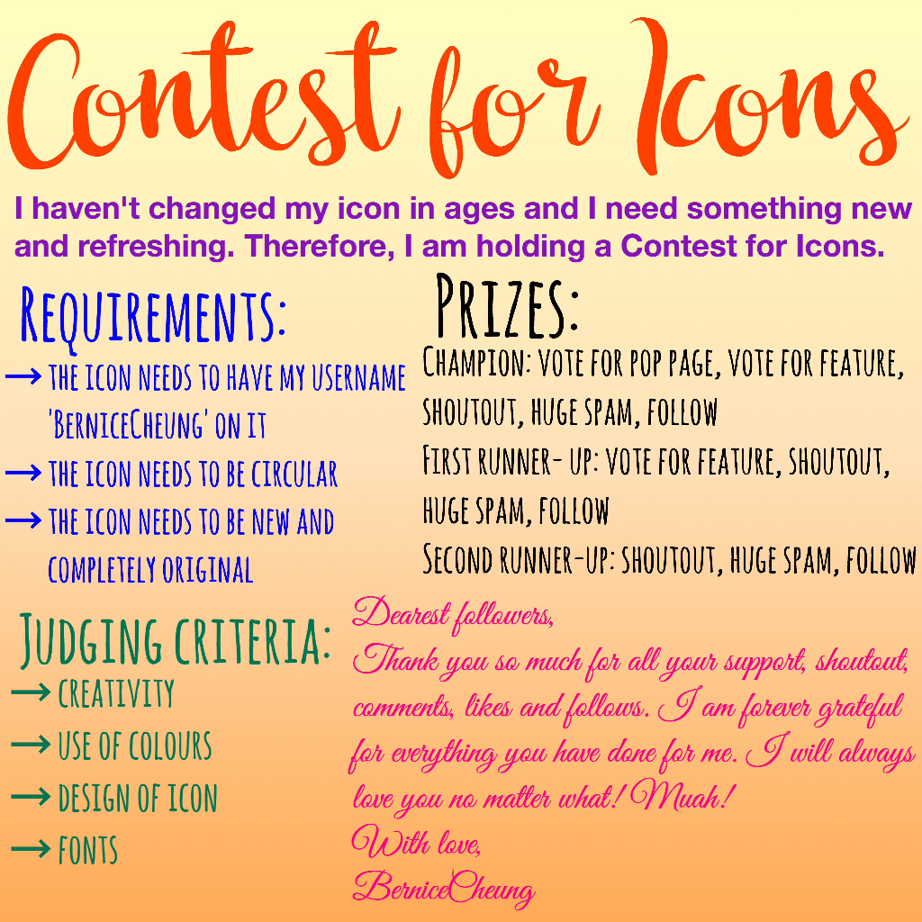 🏆Contest for Icons! Please join to show your support.💟 