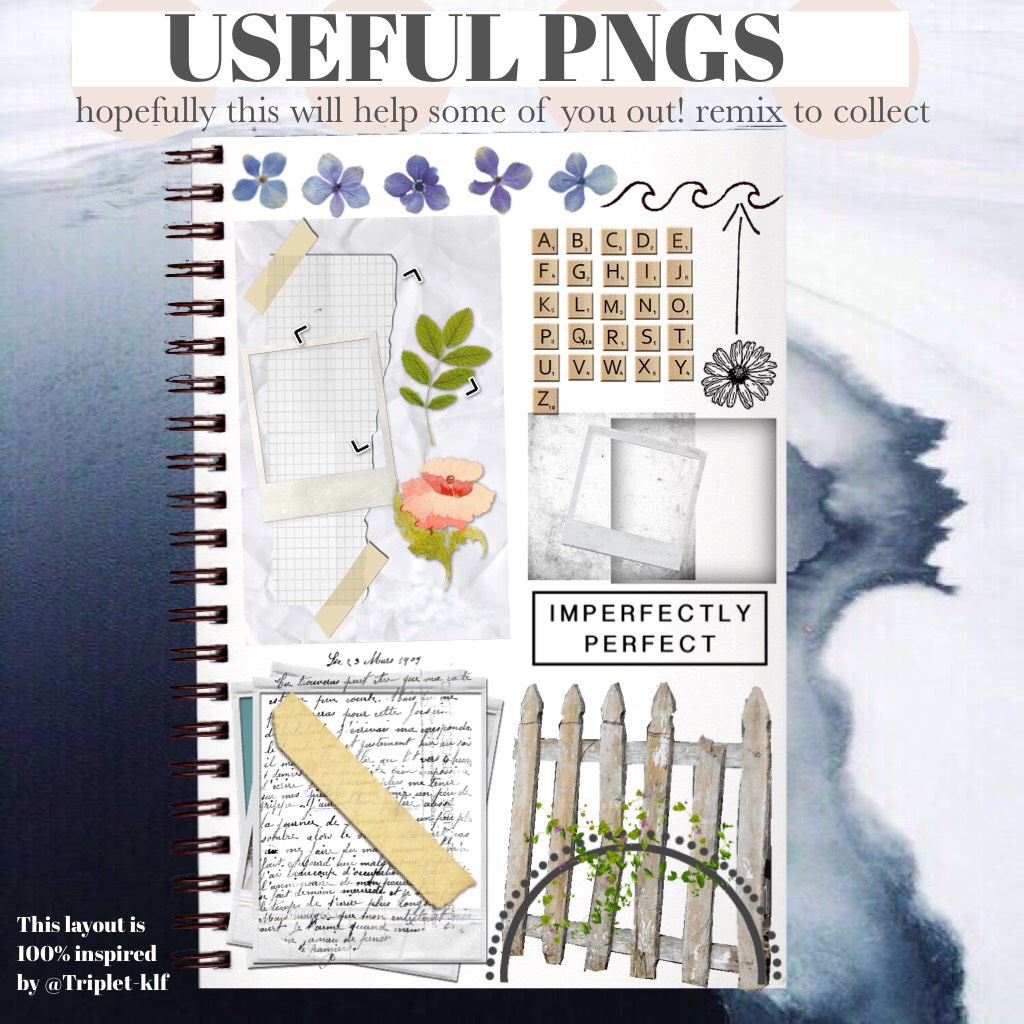 15•04•17 //  here are some pngs you may like to use! Feel free to collect as many as you like and use them 💕 this layout is 100% inspired by the absolutely stunning: @Triplet-klf ! 
