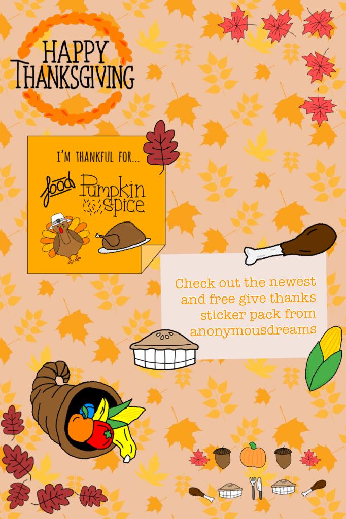 Check out the newest and free give thanks sticker pack from anonymousdreams!