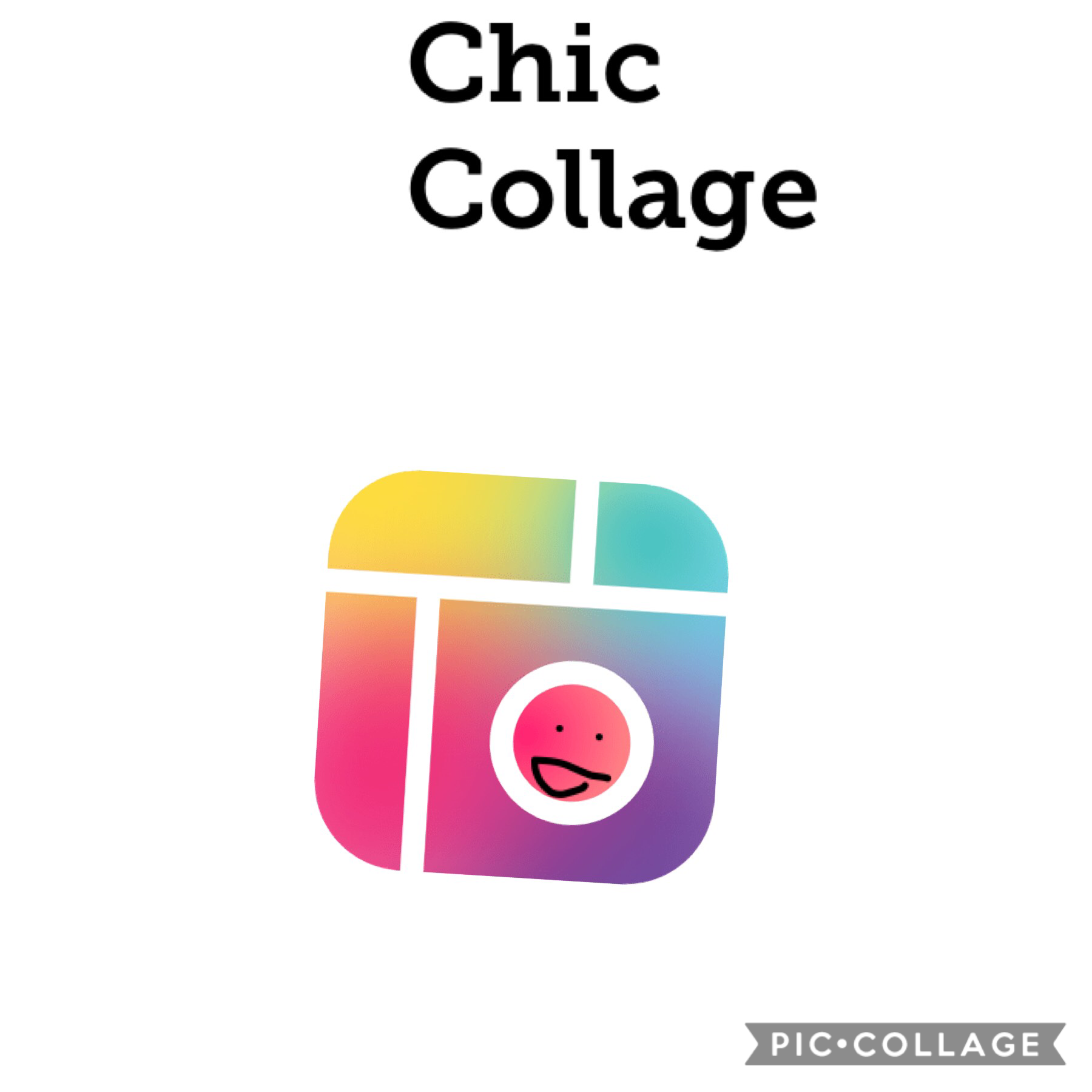 It’s the Pic Collage logo with a smilie face! (Its a meme)