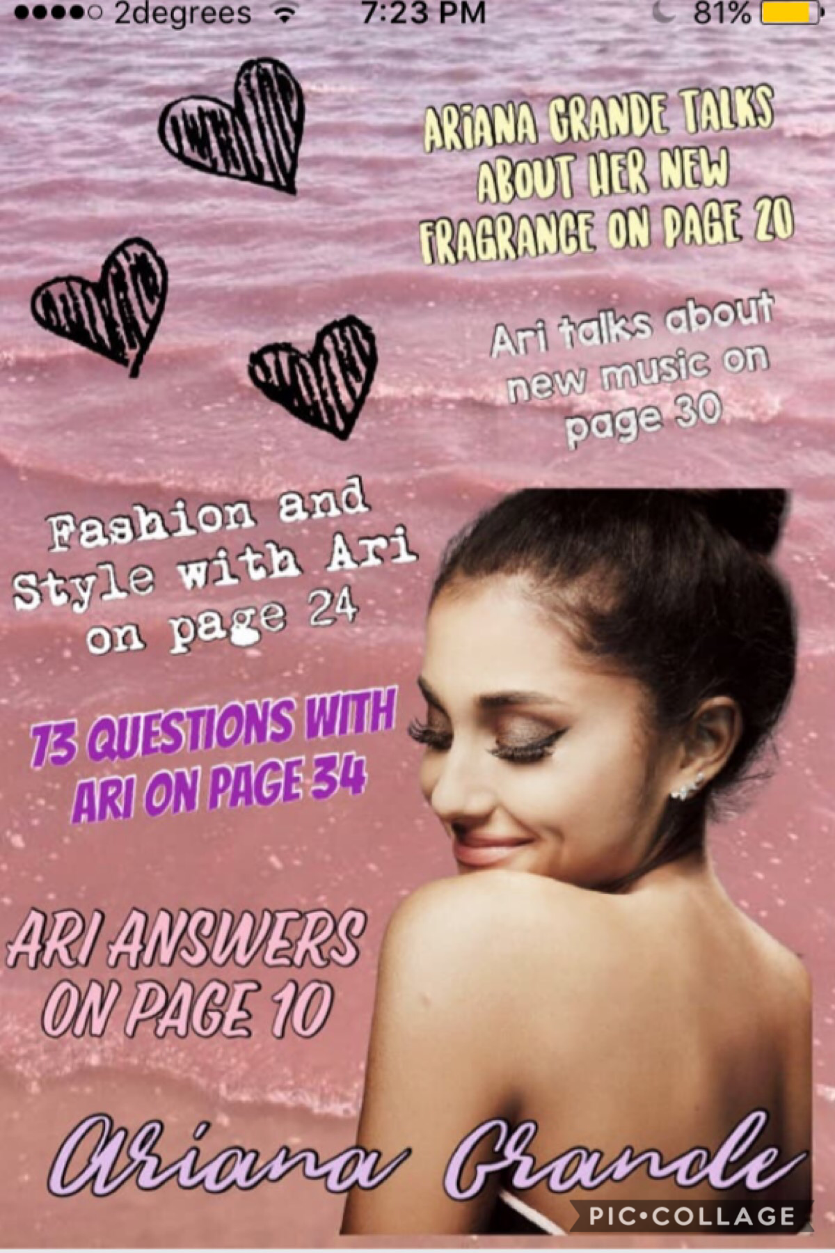 Ariana Grande collage for descendants queens celebrity games round 2