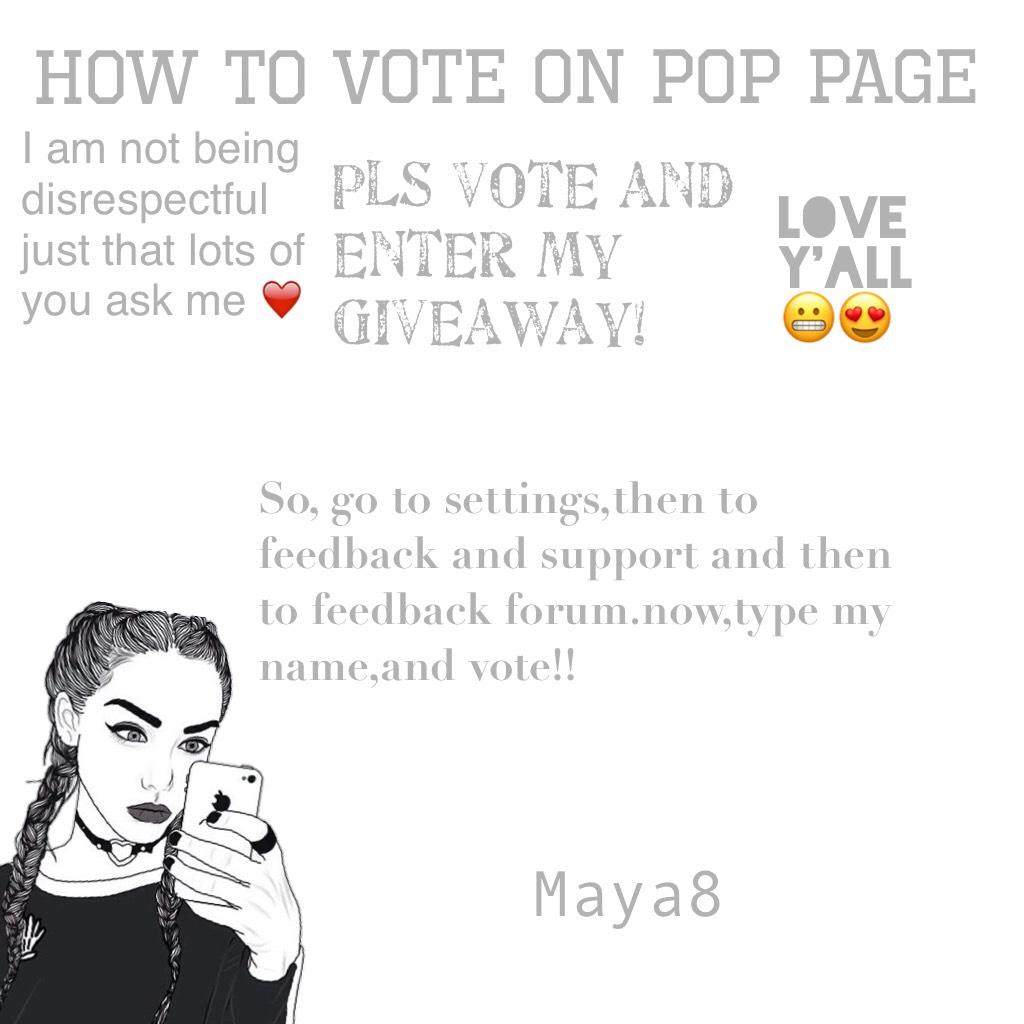 How to vote on pop page