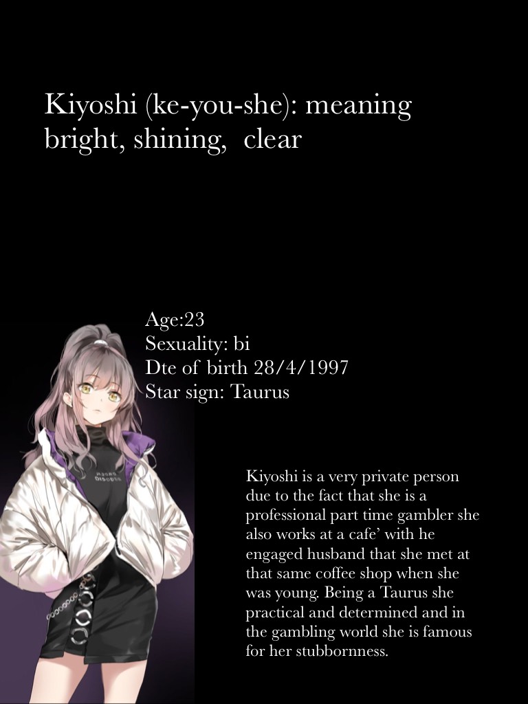 Kiyoshi (ke-you-she)