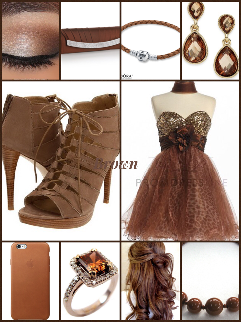 Brown prom night outfit set 
